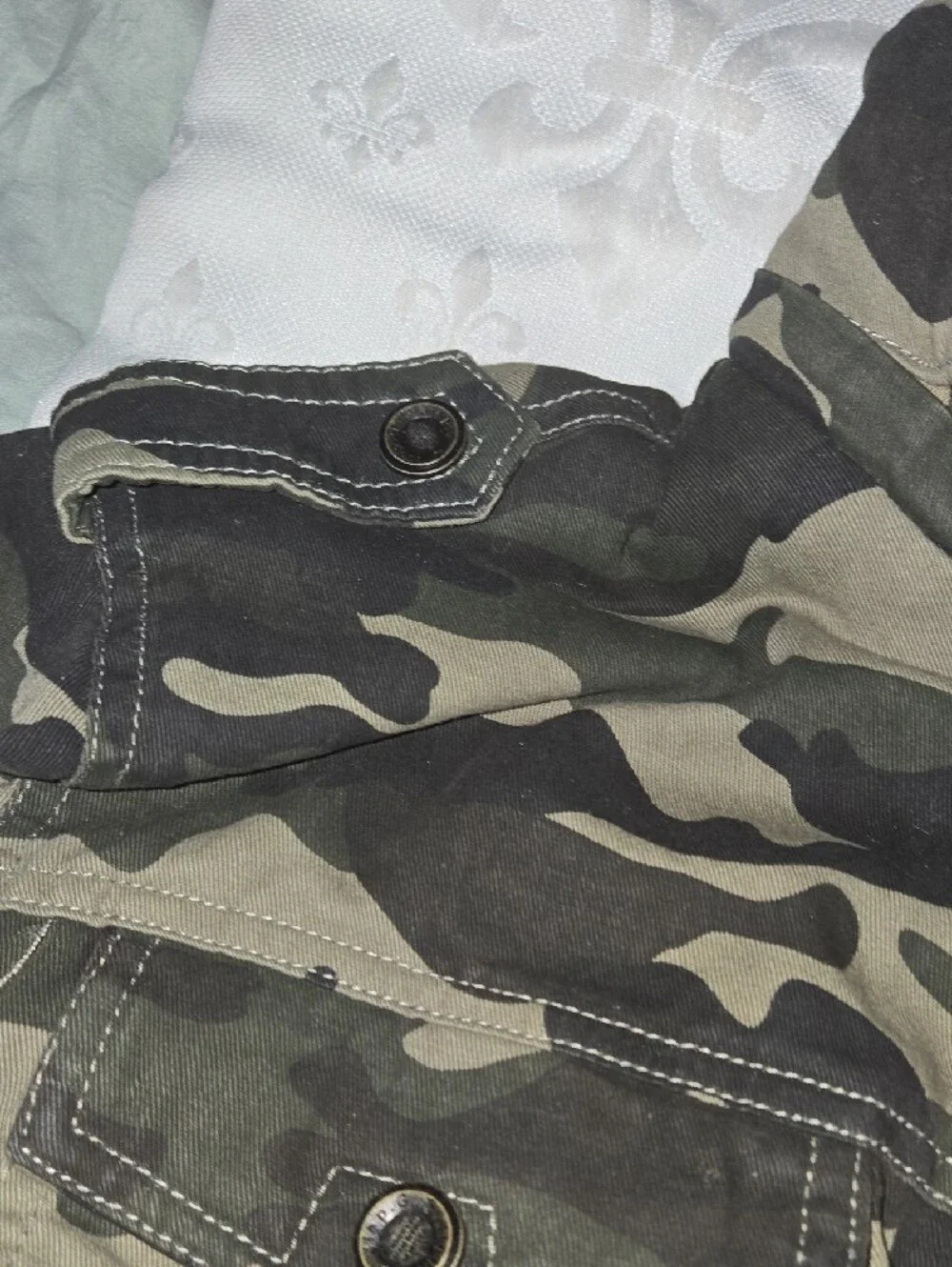 H.T. Niao Men's Camouflage Utility Jacket - Olive Camo Heavyweight